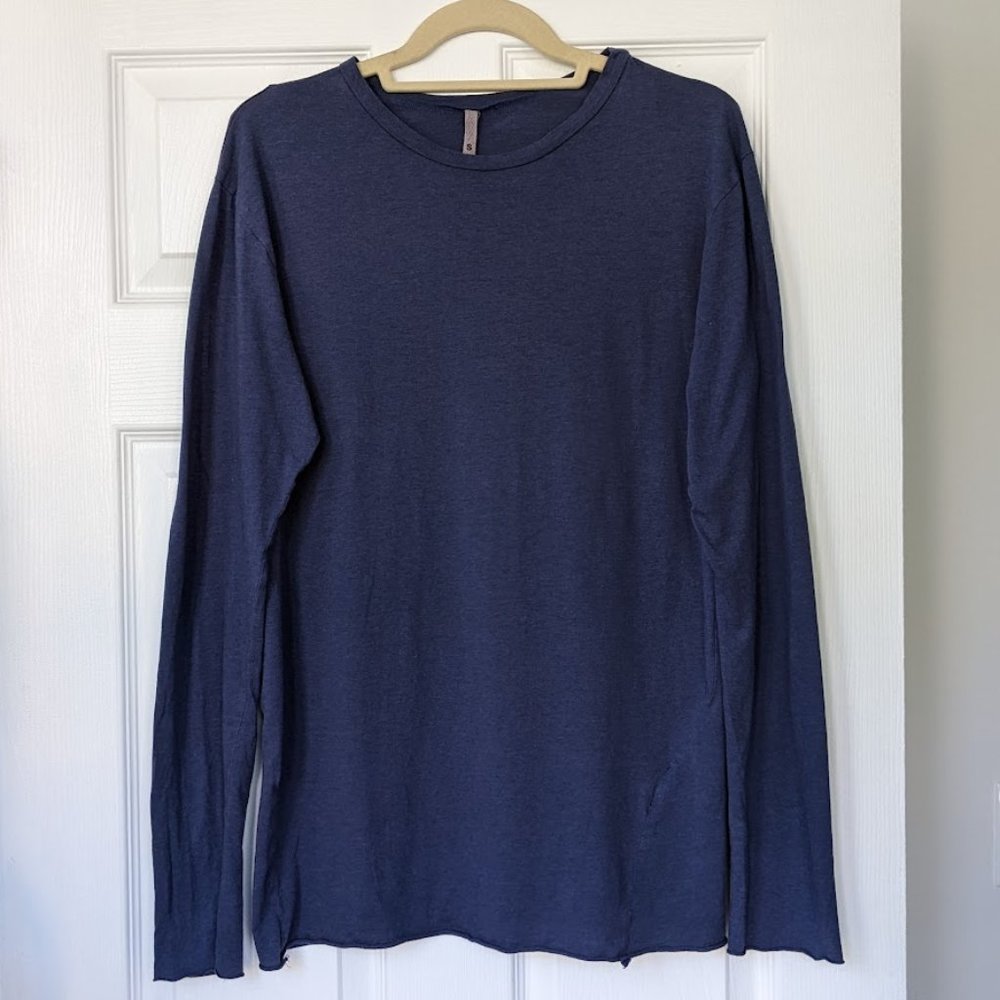 VOIDTHEBRAND Long Sleeve Raw Hem Soft Cotton Shirt Men's Small